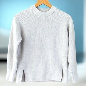 Lululemon Merino Wool Blend Ribbed Crewneck Sweater Womens 2 Gray